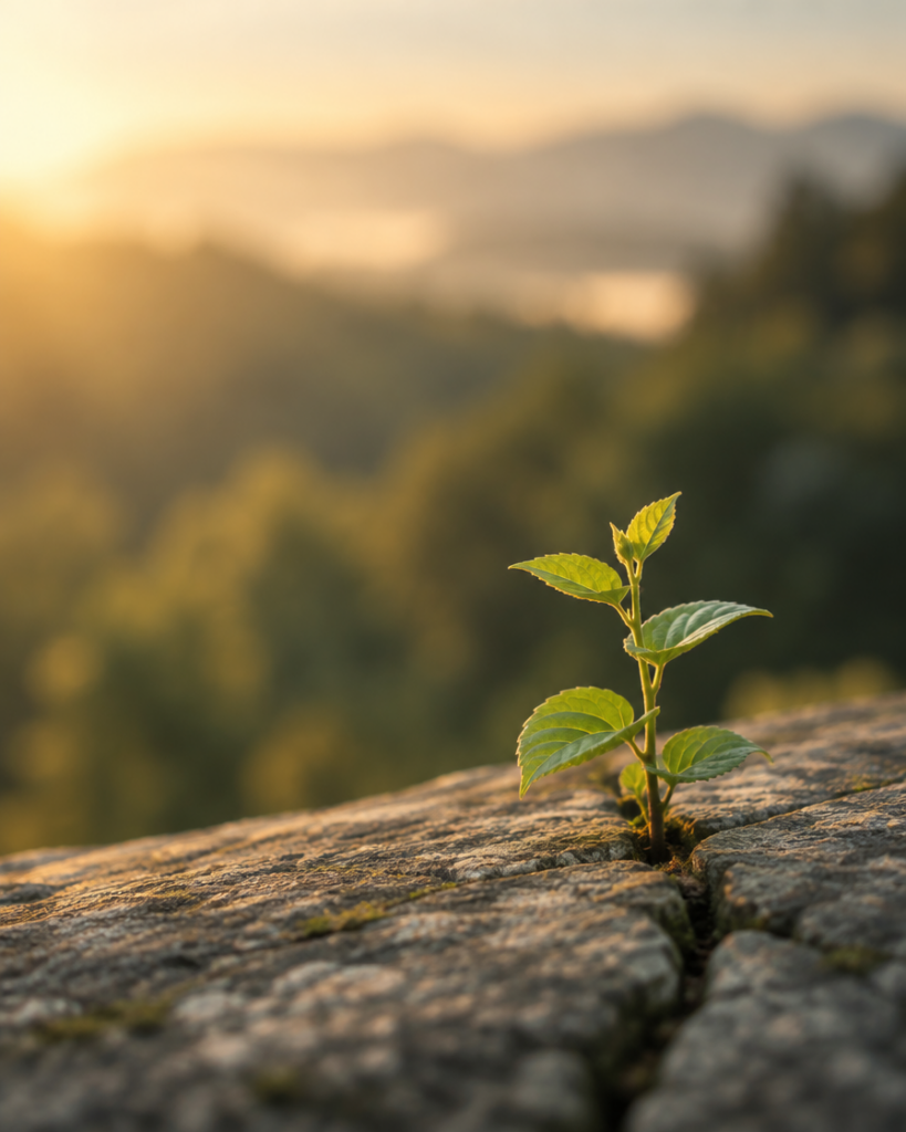 A Single Resilient Green Plant Growing T 819x1024